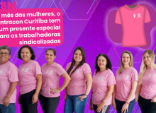 Dia das Mulheres: Sintracon presenteia trabalhadoras associadas com camiseta