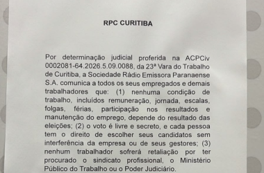 SindijorPR acompanha ação do MPT que pede indenização de R$ 5 mi contra o GRPCom