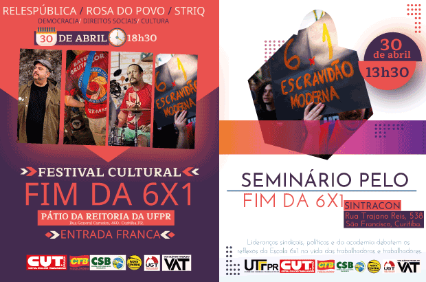 Relespública é atração principal de festival em Curitiba pelo fim da escala 6x1