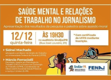 SindijorPR debate saúde mental e relações de trabalho dos jornalistas