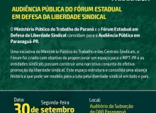 Fórum de Liberdade Sindical promove audiência no litoral do Paraná