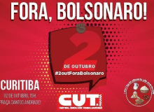 #2outForaBolsonaro: Curitiba terá ato no dia 02 na Praça Santos Andrade